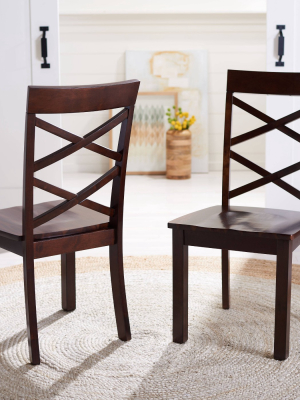 Set Of 2 Ainslee Dining Chairs Brown - Safavieh