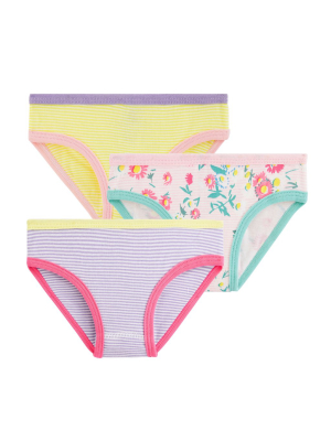 Petit Bateau 3-pack Striped Floral Underwear