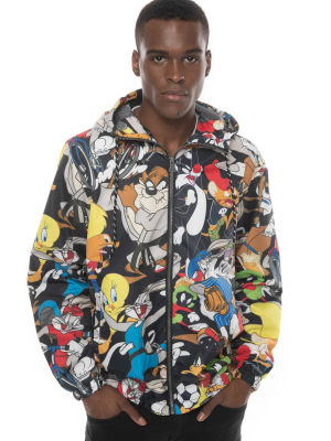 Mens Looney Tunes Collab Print Windbreaker Jacket