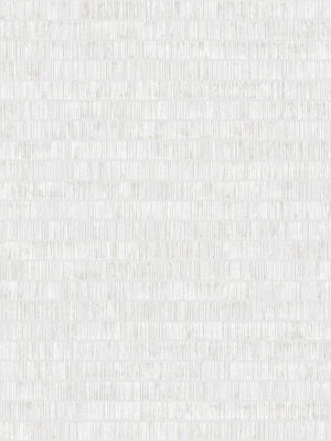 Textured Stripe Wallpaper In Metallic Pearl And White From The Casa Blanca Ii Collection By Seabrook Wallcoverings