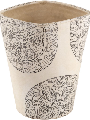 Argil Tall Planter In Ivory 2