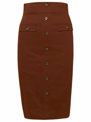 Pinko Button-detail Pencil Skirt