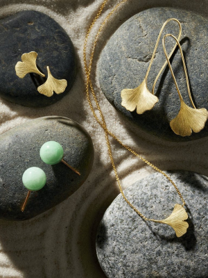 Apple Green Jade Bead Earrings