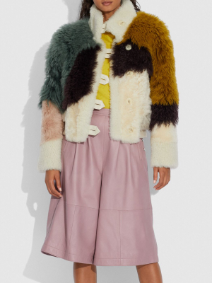 Pieced Shearling Blouson