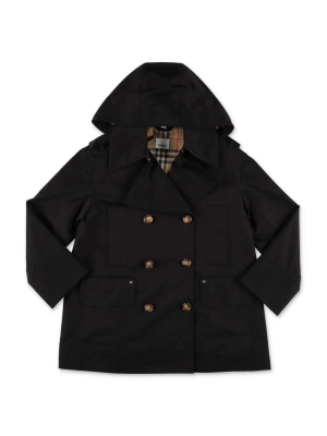 Burberry Kids Detachable Hood Trench Coat