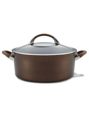 Circulon Symmetry 7qt Hard Anodized Nonstick Dutch Oven With Lid Chocolate Brown