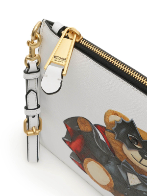 Moschino Bat Teddy Print Clutch Bag