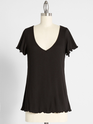 What A Frill V-neck Tee