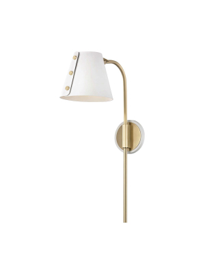 Aged Brass/white Metal Light