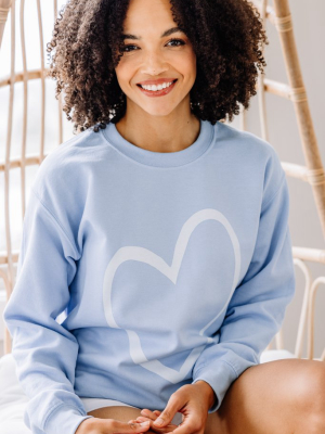 All The Love To Give Light Blue Graphic Sweatshirt