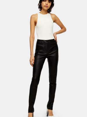 **black Skinny Leather Pants By Topshop Boutique