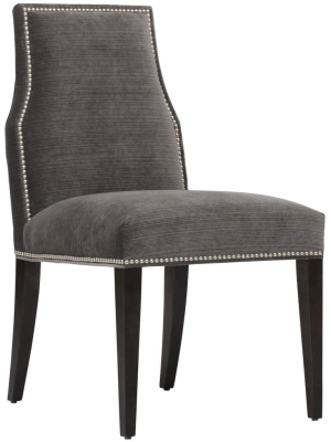 Oliver Side Chair, Valhalla Pewter, Pewter Nailheads