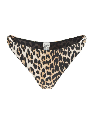 Ganni Leopard Print Bikini Bottoms