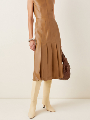 Demry Pleated Lambskin Dress