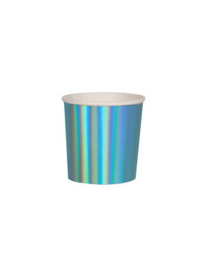 Blue Holographic Tumbler Cups (x 8)