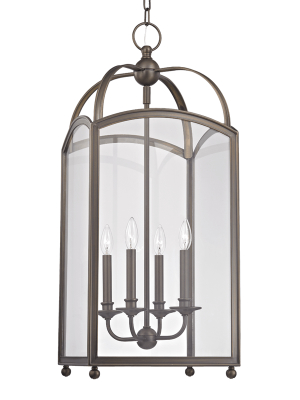 Hudson Valley Lighting Millbrook 4-bulb Chandelier - Distressed Bronze & Clear