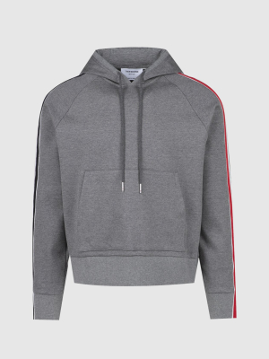 Thom Browne: Interlock Rwb Stripe Hoodie [grey]