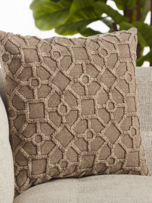 Espanola Trellis Pillow In Taupe