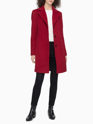 Solid Notch Lapel 3-button Walker Coat