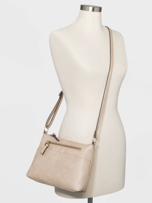 Bueno Zip Closure Crossbody Bag - Beige