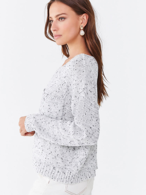 Marled Drop-sleeve Sweater