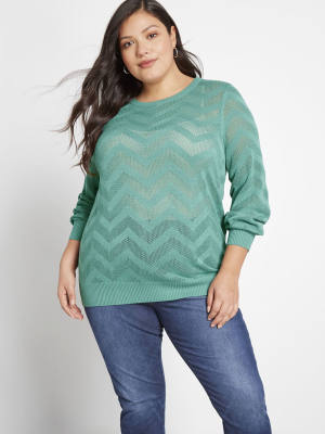 Chevron Over Pullover Sweater