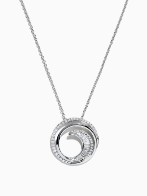 Effy Classique 14k White Gold Diamond Swirl Pendant, 0.48 Tcw