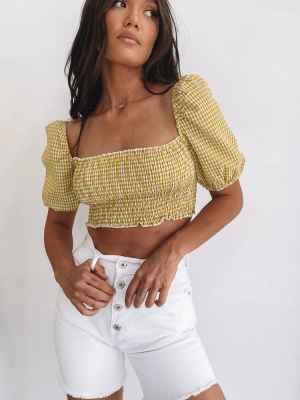 Villa Yellow Crop Gingham