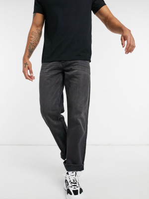 Topman Skater Jeans In Washed Black