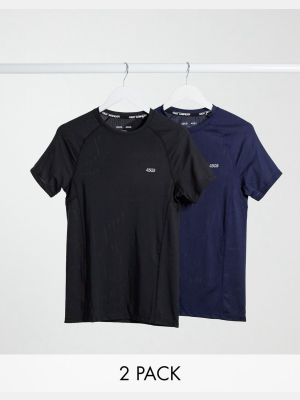 Asos 4505 Icon Muscle Training T-shirt With Quick Dry 2 Pack Save