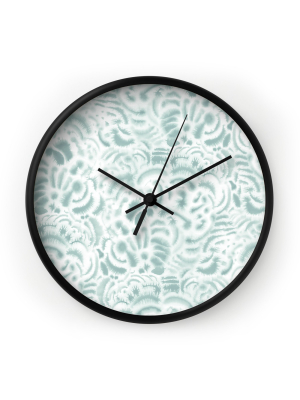 Jacqueline Maldonado Dye Curves Blue Surf Wall Clock - Deny Designs