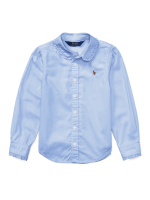 Ruffled Cotton Oxford Shirt