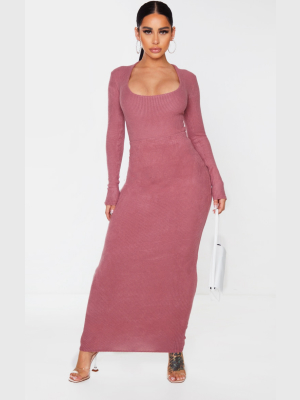 Shape Mauve Brushed Rib Midaxi Skirt