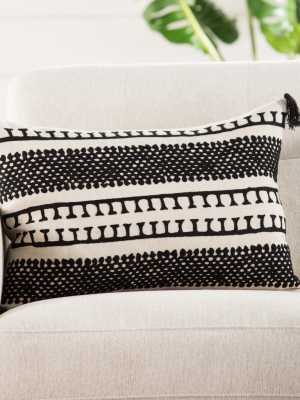 Fala Cream & Black Geometric Throw Pillow