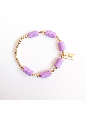 Marli And Lenny Colorblock Gold Bracelet - Lavender/love