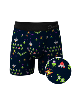 The Alien Attackers | Vintage Video Game Ball Hammock® Boxer Briefs