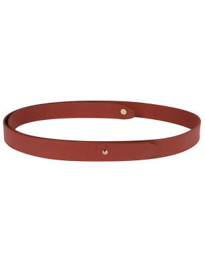 Agnona Logo Embossed Pebbled Belt