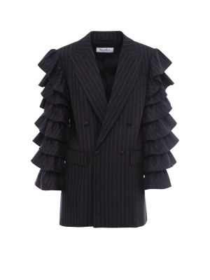 Max Mara Ruffled Sleeve Oversized Blazer