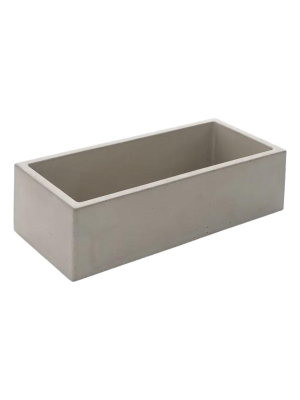 Concrete Box Planter Gray