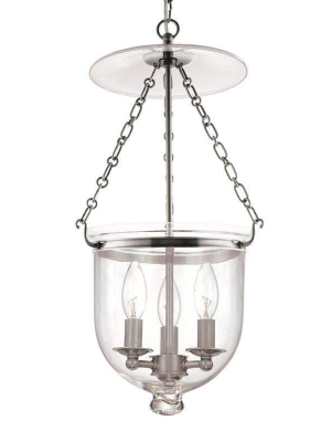 Hampton 3 Light Pendant Polished Nickel