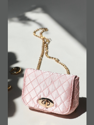Pink Quilted Bag Gold Chain Belt