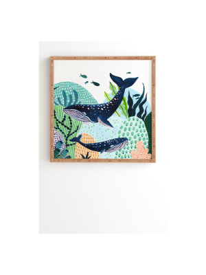 Ambers Textiles Blue Whale Family Framed Wall Art Green - Society6