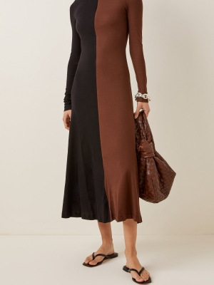 Moda Exclusive Two-tone Knit Midi Dress