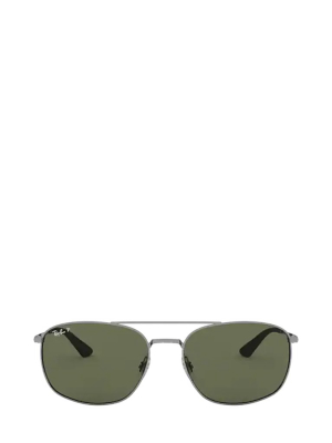 Ray-ban Rb3654 Square Aviator Polarised Sunglasses