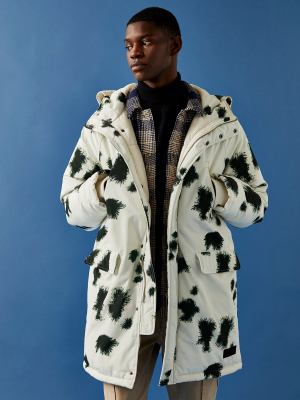 Oversized Abstract Print Parka