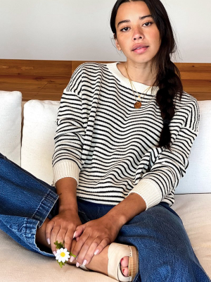 Carolyn Sweater - Black Stripe Organic
