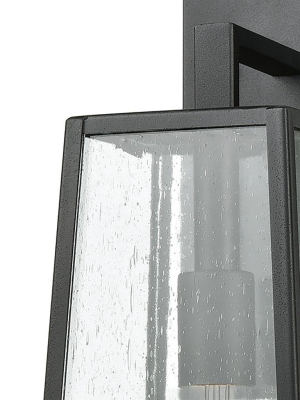 Meditterano 1-light 18 X 8 X 6 Sconce In Matte Black With Seedy Glass