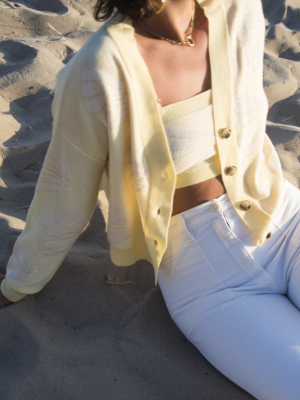 Meg Cardigan Set - Yellow Shell