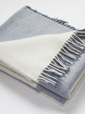 Light Blue Stripe Alpaca Throw