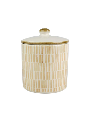 Vietri Viva Earth Bamboo Medium Canister - Beige